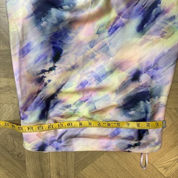 BHLDN Watercolor Strapless Midi Dress Pastel Slip Bias Cut Wedding Guest Size XS - Picture 8 of 11